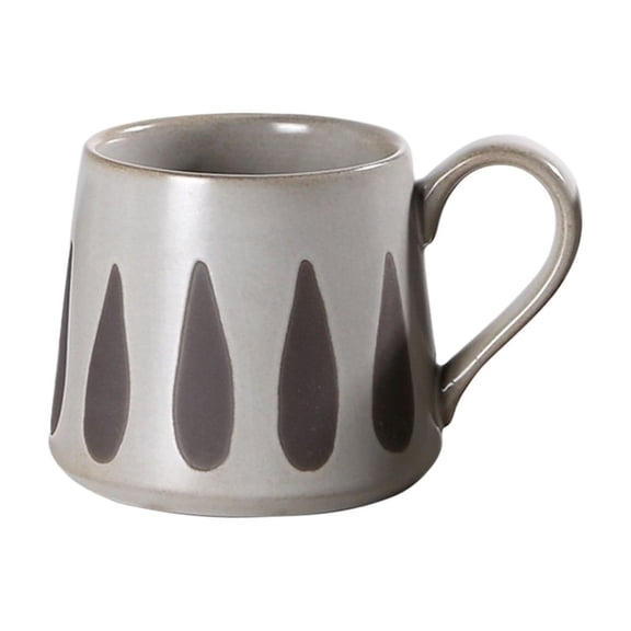 Water Drop Pattern Mug Coarse Ceramic Frosted Household Coffee Cup with Handle 250ml