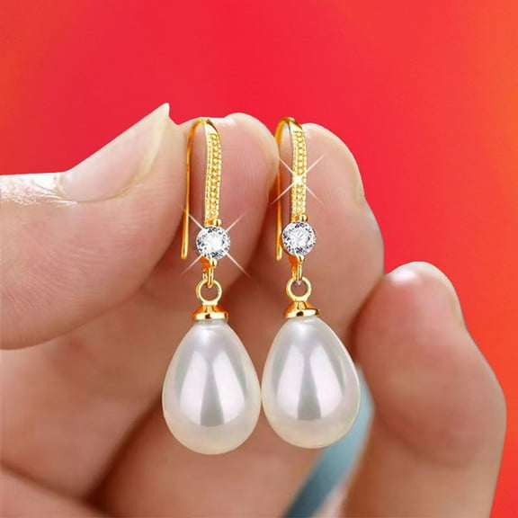Water Drop Pearl Earrings Elegant Dangle Jewelry for Women Trendy Minimalist Accessories