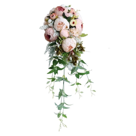 Water Drop Peony Wedding Bridal Bouquet Romantic Bride Bridal Holding Flower