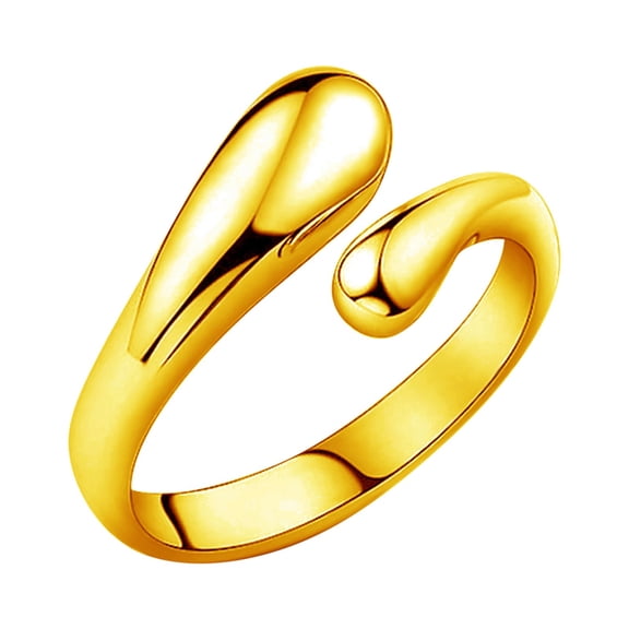 Water Drop Ring Personality S925 Silver Plated Hand Jewelry Korean Version, Gold