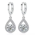 thumbnail image 1 of Water Drop Round White Zirconia White Gold Filled Cz Earrings Women's Ear Buckle, 1 of 5