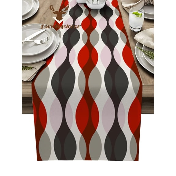 Water Drop Shape Geometric Texture Ripple Table Runner Home Wedding Table Mat Centerpieces Decoration Dining Long Tablecloth