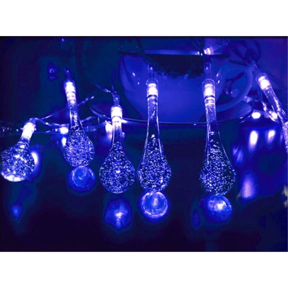 Water Drop String Lights, 2M 20 LED Indoor Water Drop Lights Battery Operated Water Drop Fairy Lights Outdoor Garden String Lights for Christmas, Party Decoratio