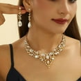 thumbnail image 1 of Water Drop Women's Alloy Bridal Necklace Two-piece Earrings Set, 1 of 2