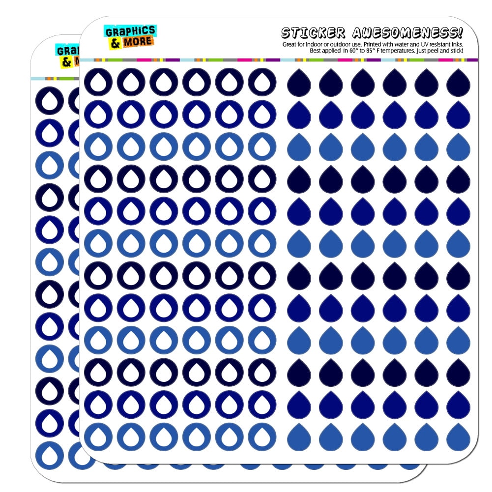 Water Droplet Planner Stickers - Blue Opaque Dots, 288 Pack, For Calendars, Scrapbooking, Crafts, Repositionable