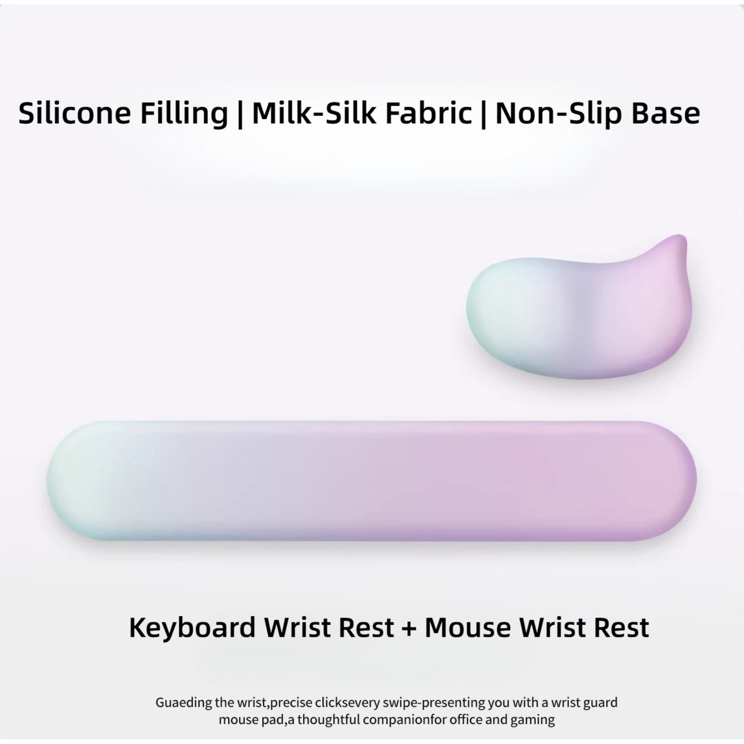 Water Droplet Memory Foam Keyboard Wrist Rest, Soft Rebound Mouse Wrist Support Pad for Girls Desk Setup