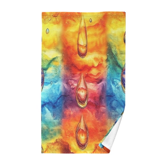 Water Droplets Pattern Soft 100% Cotton Towel, High Absorbency, Single Pack, 16" x 28"