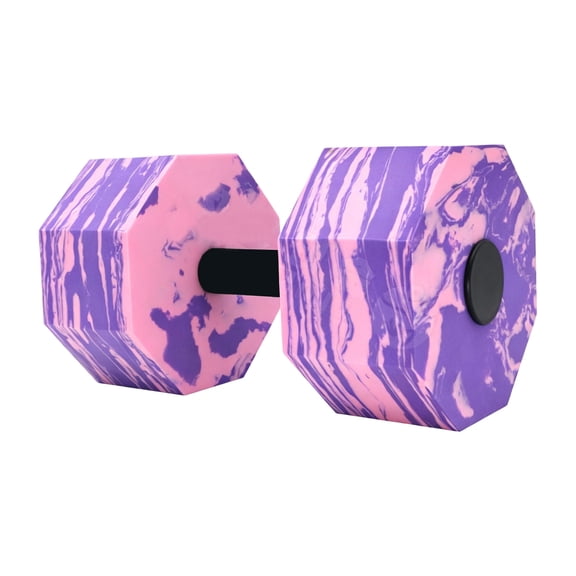 Water Dumbbell, Octagonal Marbled Purple Pink Buoyant, 1 Piece for Adult, Aquatic Fitness Water Yoga Swimming Rehabilitation Exercise Low Impact Workout