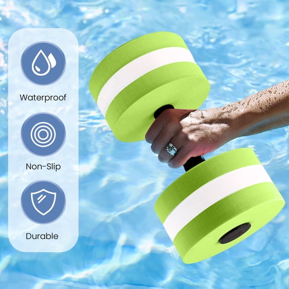 Plenkra Water Dumbbells, Exercise Dumbell Water Aerobic Exercise Foam Dumbbells Pool Resistance Water Fitness Equipment