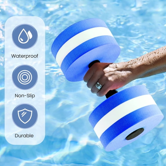Plenkra Water Dumbbells, Exercise Dumbell Water Aerobic Exercise Foam Dumbbells Pool Resistance Water Fitness Equipment