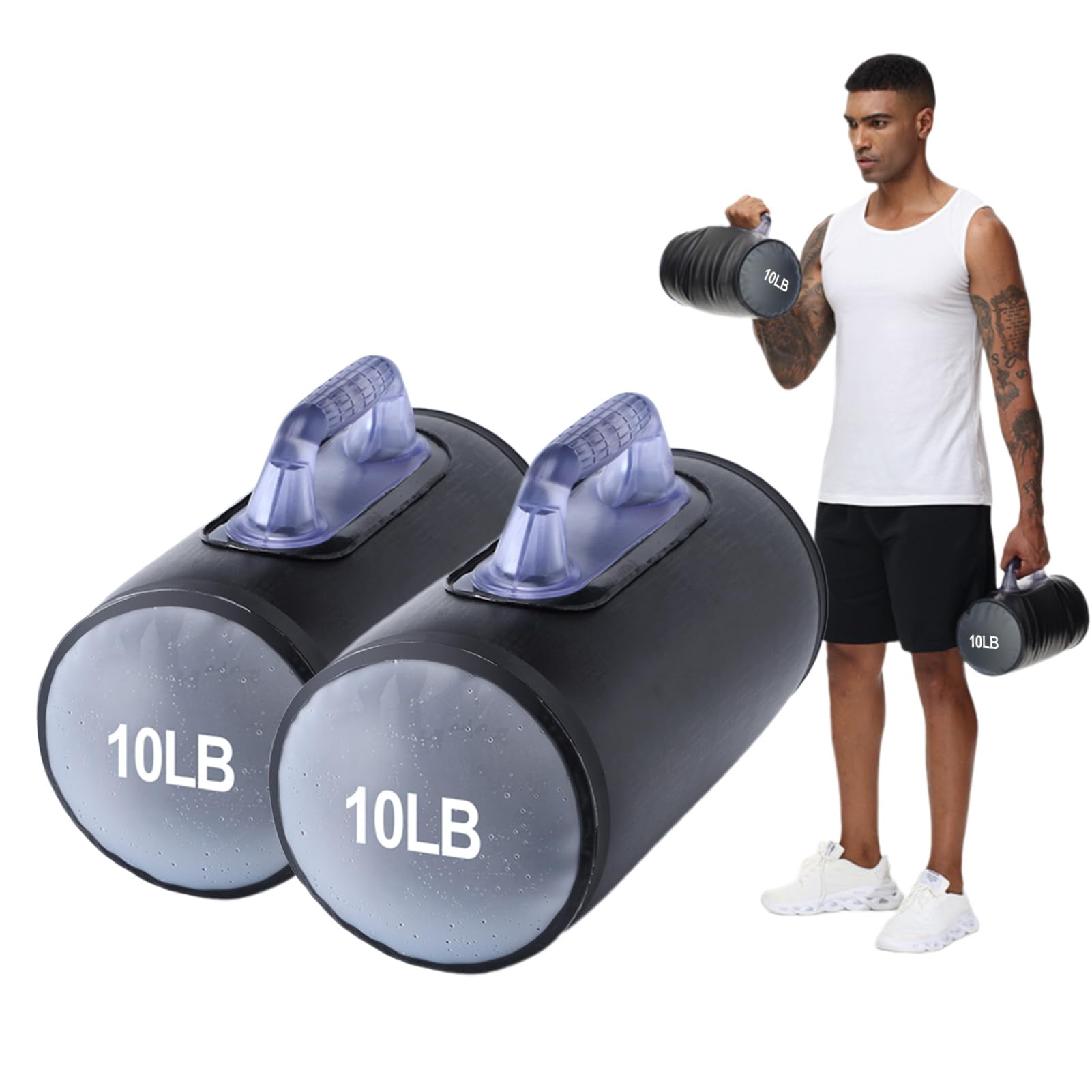 Water Dumbbells Filled  Travel Weights Set Adjustable To 40lbs 30lbs 20lbs 10lbs 4lbs Dumbbell Pair Each 20/15/10/5/2 Lbs Portable Gym For Strength Fitness And Shaping