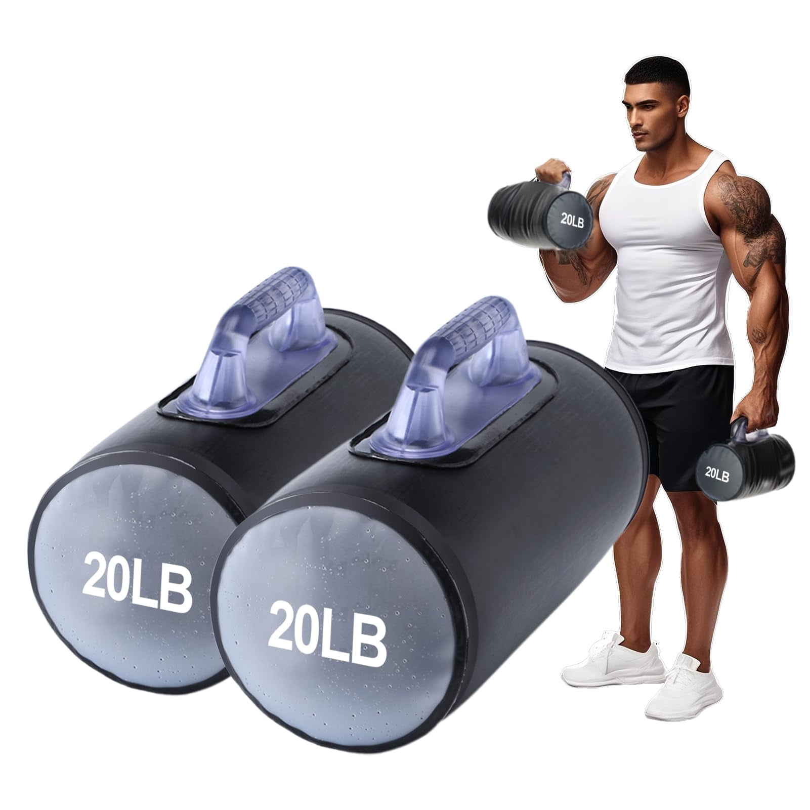Water Dumbbells Filled  Travel Weights Set Adjustable To 40lbs 30lbs 20lbs 10lbs 4lbs Dumbbell Pair Each 20/15/10/5/2 Lbs Portable Gym For Strength Fitness And Shaping