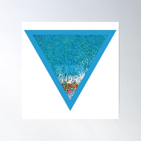 Water Element Poster Wall Art, Modern Wall Decor For Living Room Bedroom, 16x16 UNFRAMED