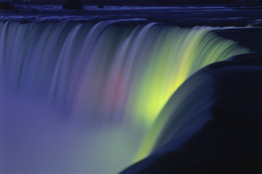 Water Falls At Twilight Niagara Falls Ontario Canvas Art - Yves Marcoux Design Pics (18 x 11)
