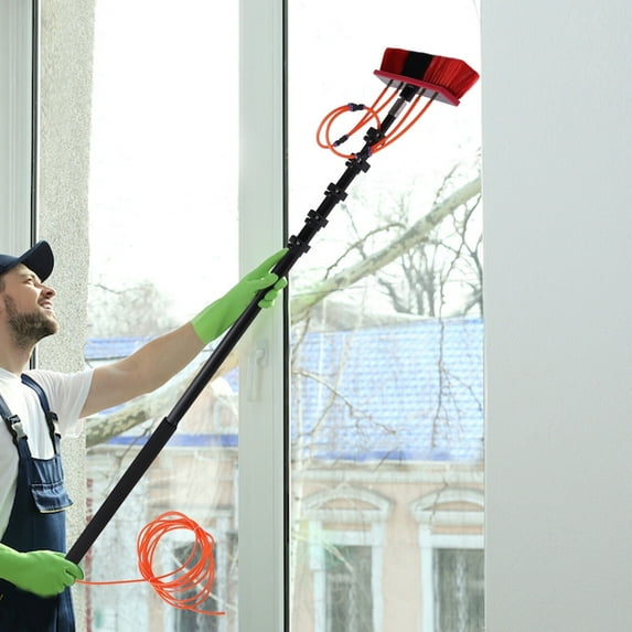 Water Fed Brush 24ft Water Fed Pole Solar Panel Window Cleaning Tool Outdoor