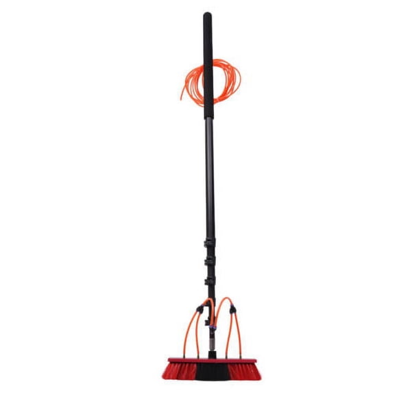 Water Fed Pole Kit 20ft Water Fed Brush Solar Panel Window Cleaner Washing Tool