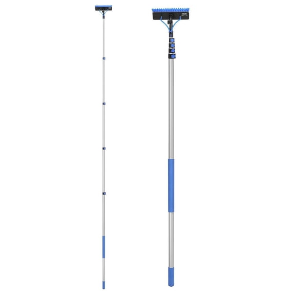 Water Fed Pole Kit, 30FT Solar Panel Cleaning Pole with Extendable Handle, 180 Rotatable Brush Head & 65.6FT Hose, Household & Outdoor Window Cleaner Tool for Caravan Solar Panel Deck