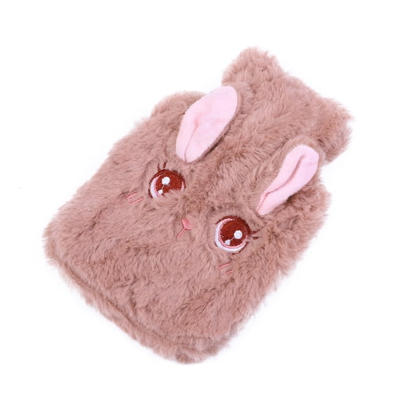Water Filled Plush Hot Water Bottle Winter Cute Rabbit Fluff Small Hand Warmer 350ml