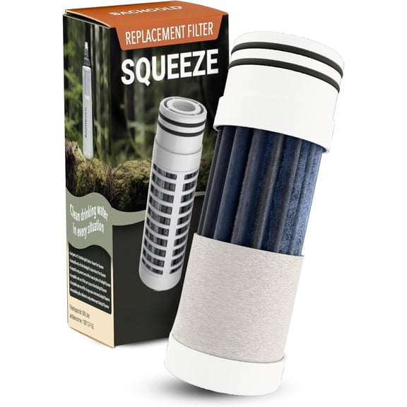 Water Filter Camping - Foldable Squeeze Portable Water Filter for Hiking, Backpacking & Use | Ultralight Outdoor Filtration Bottle, Swiss Design