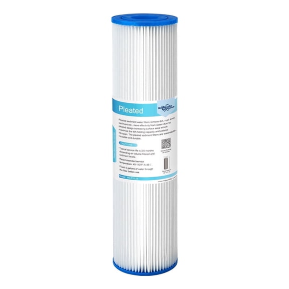 Water Filter Cartridge, Membrane Solutions Sediment Water Filter Replacement Compatible with W50PE, WFPFC3002, SPC-25-1050, FM-50-975 | 50 Micron | 10"x2.5" | 1 Pack