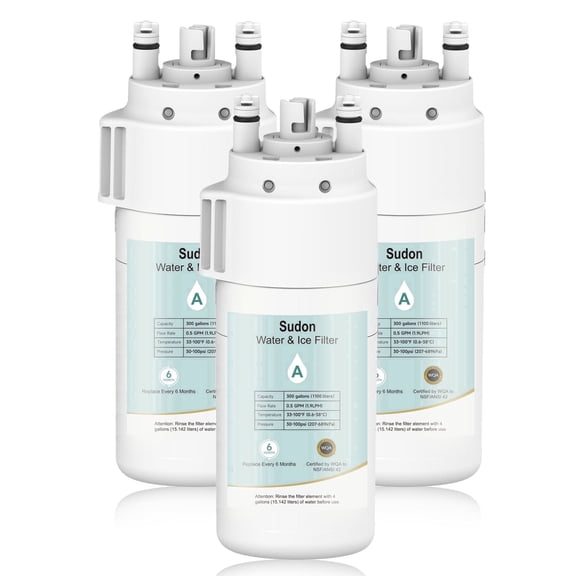 Sudon Water Compatible with Whirlpool Refrigerator EDRARXD1 Replacement for Everydrop Filter A EDRARXD1B WRMF3636RZ (3 Pack)