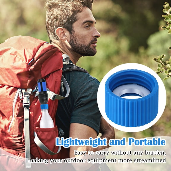 Water Filter Coupler Kit, 1 Lid + 5 Gaskets, Compatible With 28Mm Male Thread Water Filters And Standard Bottles, Lightweight & Portable Design For Outdoor Camping, Home