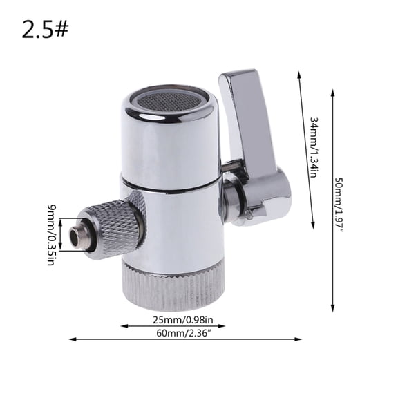 Water Filter Faucet Diverter for Ro 1/4" 2.5/8" Tube Connector