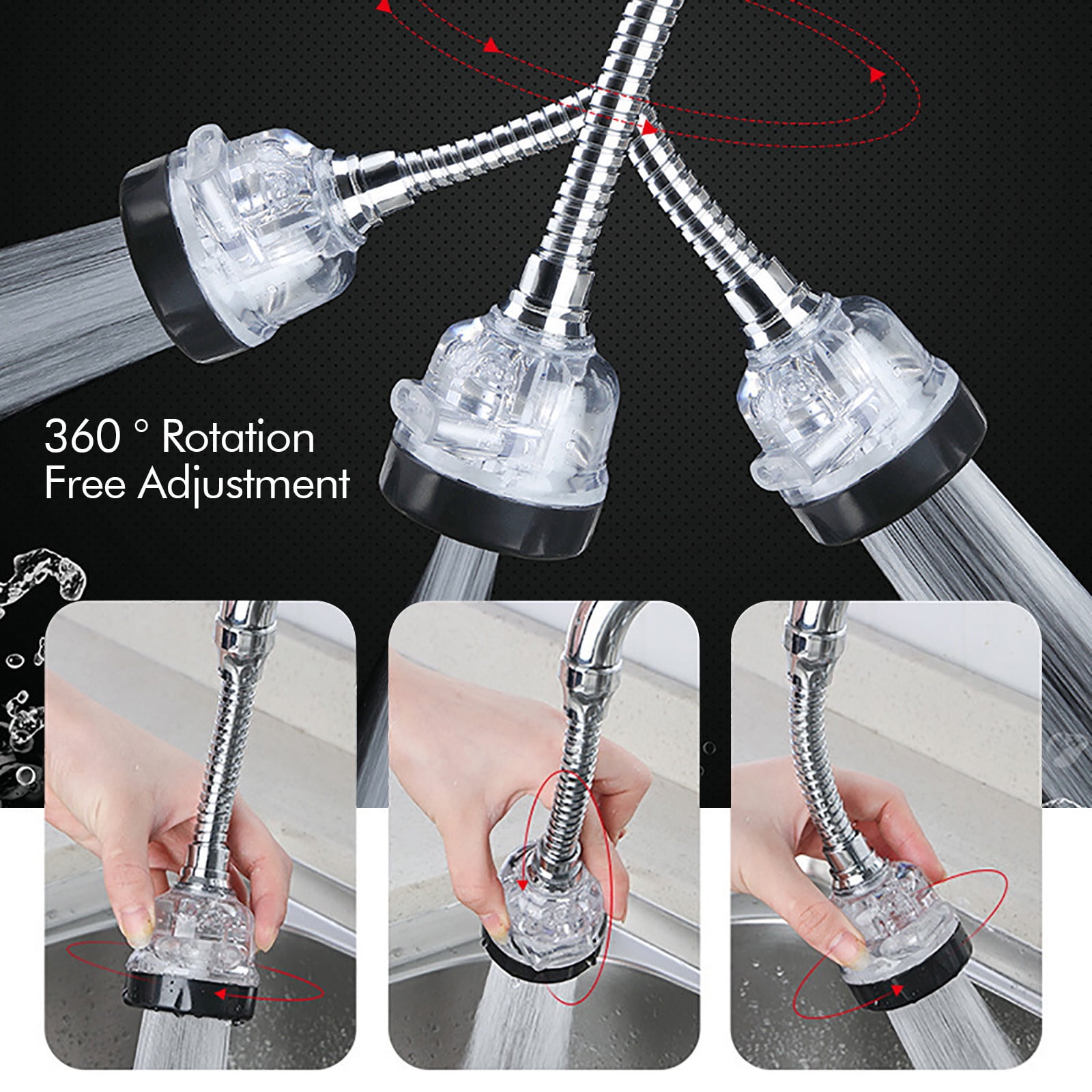 Water Filter Faucet Stainless Steel One Hole Kitchen Spray Nozzle with