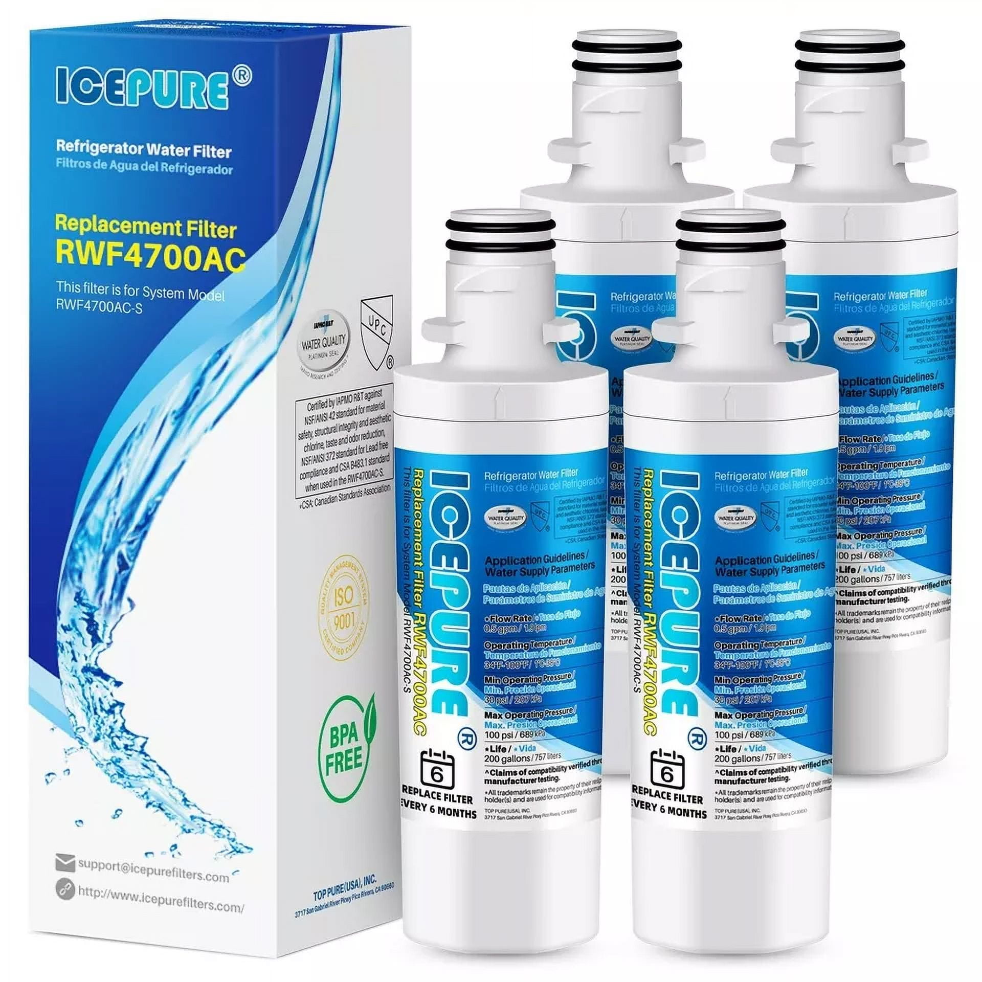 Water Filter  Fit For LT1000P LFXC22526S ADQ747935 LMXS30796S LFXS26596S (4Pack)