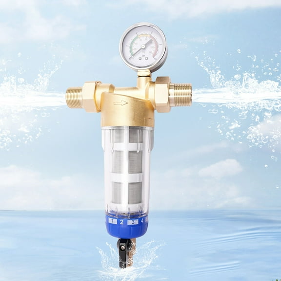 Water Filter, Flushable Prefilter, Reusable and Flushable Pre-Filtration System Pre-filter 8.27*3.39 in Copper 316 Stainless Steel PC