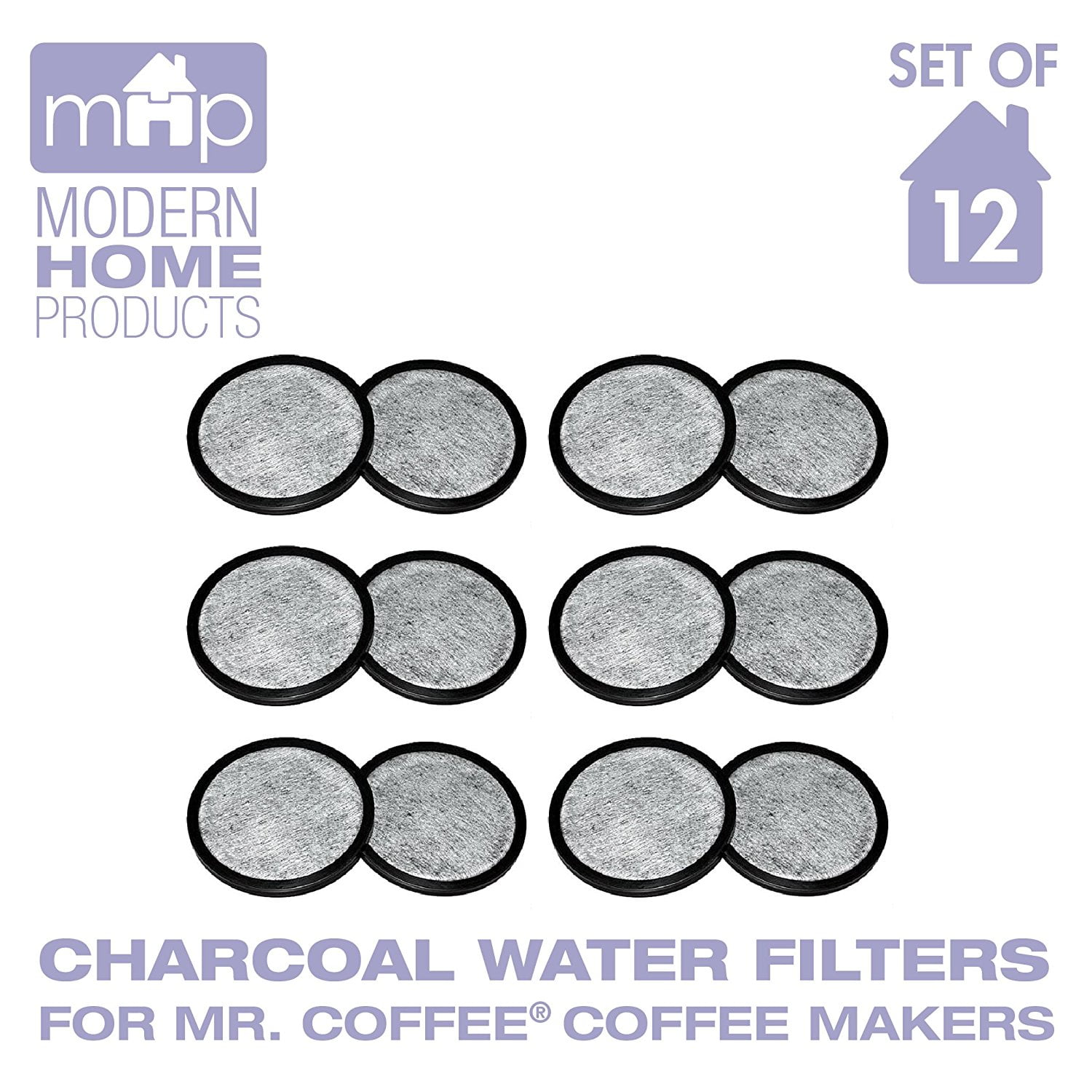 Water Filter Replacement Discs, Replaces Mr. Coffee WFF3 Water Filter Discs Set of 12