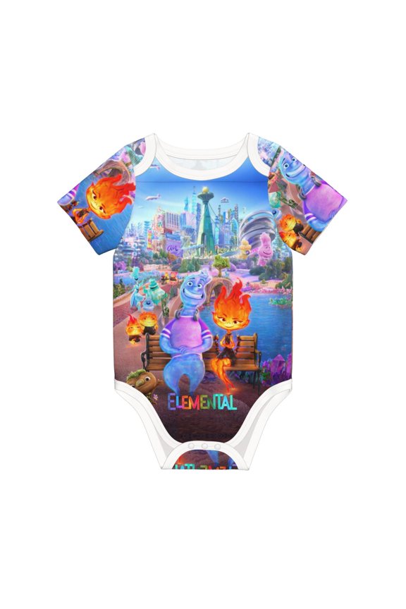 Water Fire Element-a Jumpsuit Newborn Baby Bodysuit Infant Outfit 0-24Months Kids Short Clothes