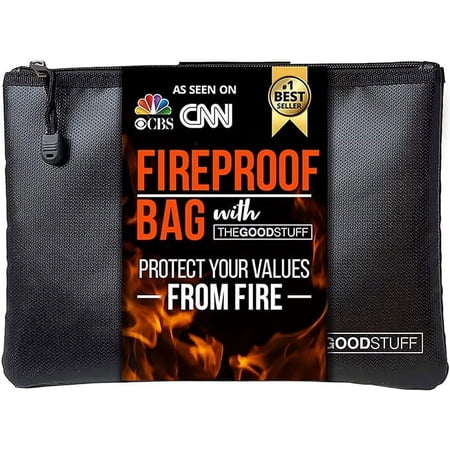 Water and Fireproof Pouch (10" x 13" / 2000?), Protect Important Documents, Fireproof Bags (Extra Strength), Waterproof and Fireproof Document Bag, Fire Safe Bags, Keep Your Documents Safe (Legal)