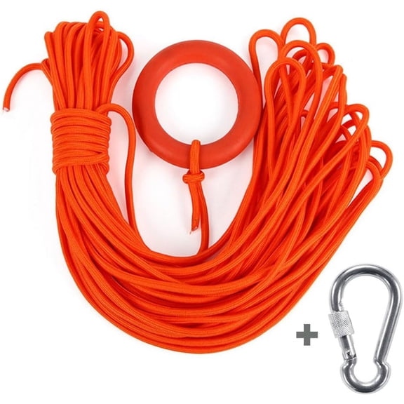 Water Floating Lifesaving Rope 98.4FT,Outdoor Professional Throwing Rope Rescue Lifeguard Rescue Lifeline with Bracelet/Hand Ring for Swimming Boating Fishing