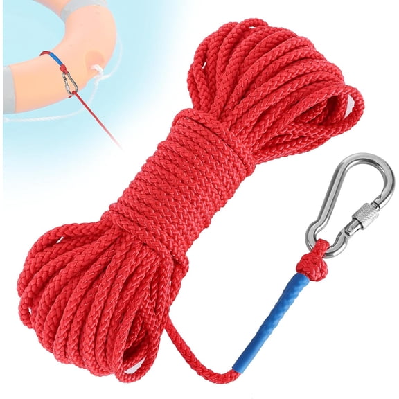 Water Floating Lifesaving Rope - Professional Throwing Pool Life Preserver Rope Line for Swimming Small Kayak Inflatable Boat Red