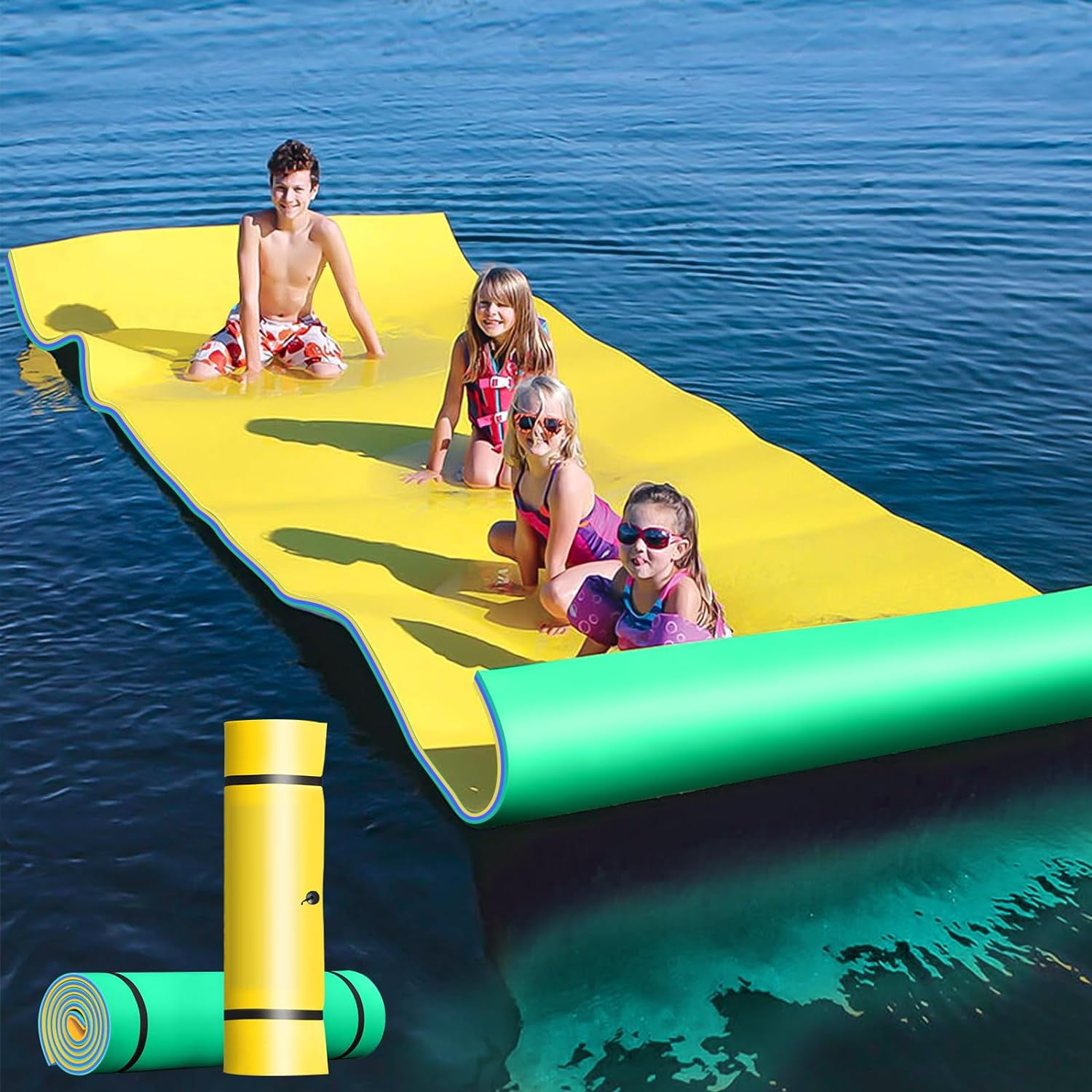 Water Floating Mat for Lakes, 9/12/15 FT Lily Pad Floating Mat Oasis, 3