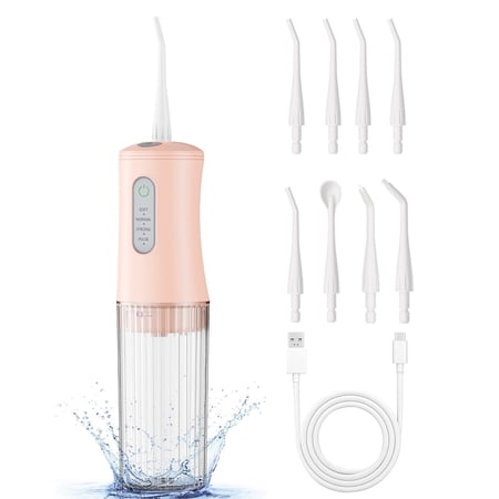 KIDSCOTER Cordless Water Flosser for Teeth, Oral Irrigator with 4 Cleaning Modes & 8 Nozzle Tips, IPX7 Waterproof, 200mL Tank, Rechargeable, Travel-Friendly Dental Flosser - Pink price history and forecast - KIDSCOTER ORAL-A05