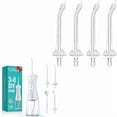 thumbnail image 1 of Water Flosser Dental Cleaner: 4 Modes Wireless Portable Dental Cleaning Device White 30(5360)&4 Orthodontic Jet Tips Replacement Head Set for Braces Cleaning, 1 of 4