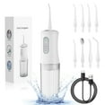 thumbnail image 1 of Water Flosser, Cordless Oral Irrigator, 4 Modes, 8 Tips, IPX7 Waterproof, 200ml, White, 1 of 8