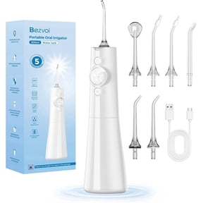 Water Flosser for Teeth Cordless: Professional Oral Irrigator LED Display 5 Modes, 300ML Water Tank, IPX7 Waterproof Electric Tooth Cleaner Picks, Water Floss with 6 Jet Tips for Home Travel