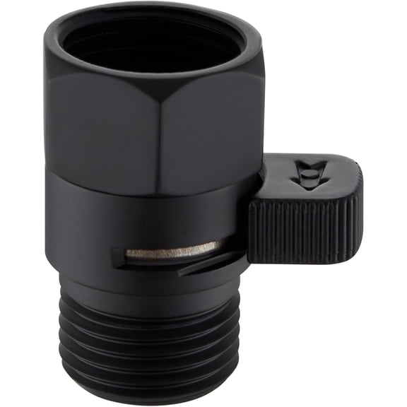 Water Flow Control Valve, Solid Brass Adjusting Shower Head Flow Restrictor with Switch, Matte Black