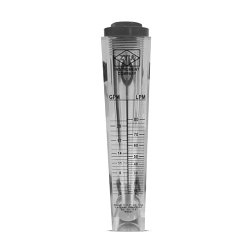 Water Flow Meter 2-20 GPM - Panel Mount Rotameter 3/4" MNPT, Highly Durable to Maximum Temperature of 60 with 4% Accuracy, High-Pressure Tolerance of 145 psi (1 Mpa)$$Tools