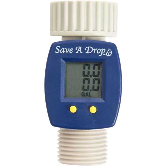 Water Flow Meter Measure Gallon Usage from an Outdoor Garden Hose