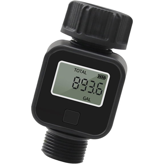Water Flow Meter for RV, LCD Digital Hose Water Meter with Gallon Liter Display, Accurate Water Usage Tracking for RV Tank Filling, Sprinkler and Outdoor Use