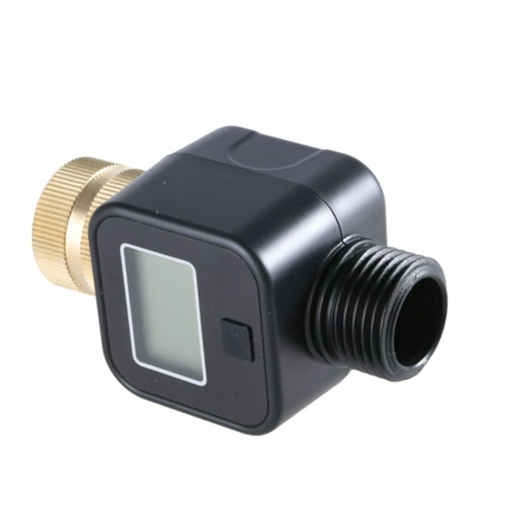 Water Flow Meter with Brass Inlet 3/4'' Thread Flowmeter IP55 Waterproof Measure Gallon/Liter Consumption and Flow Rate