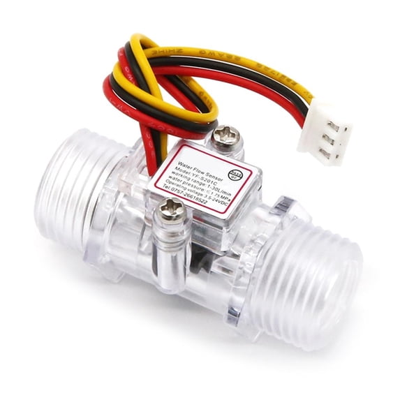 MOMOJIA Water Control Switch Flow Sensor Switch G1/2" Hall Effect Meter Fluid Flow Meter