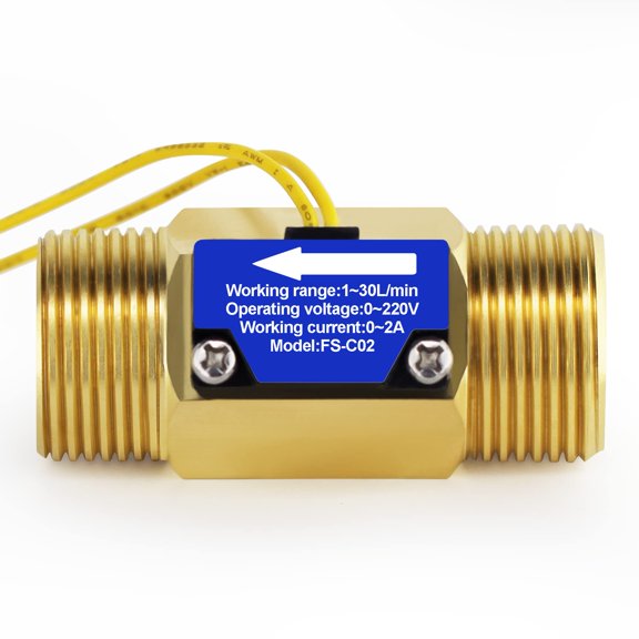Water Flow Switch 0-2A 0-220V Brass Male Thread 1/2" BSP