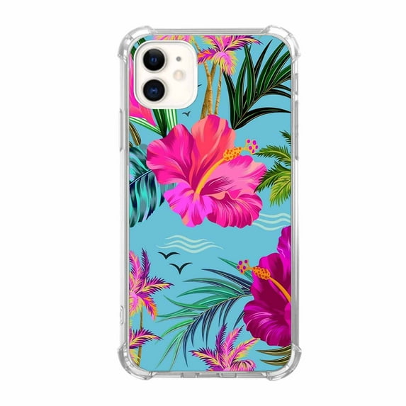 Water Flower Case for iPhone 11,Aesthetic Colourful Floral Pattern Soft TPU Bumper Case Cover