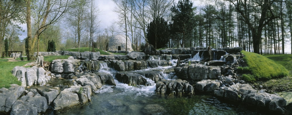 Water Flowing In A Garden St Fiachras Garden Irish National Stud County Kildare Republic Of Ireland Canvas Art - The Irish Image Collection Design Pics (44 x 18)