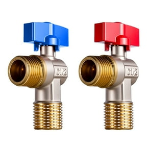 Water Flows Control Valves 1/2inch Turn Angle Stop Valves Hot/Cold Water Shut Off Valves for Heating and Plumbing Systems
